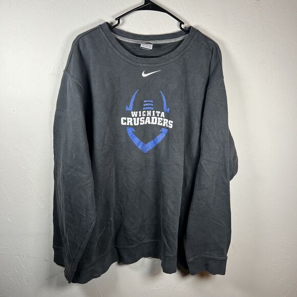 Wichita Crusaders Sweatshirt Mens 3XL Black NCAA Football Nike Pullover Crewneck - Picture 1 of 10